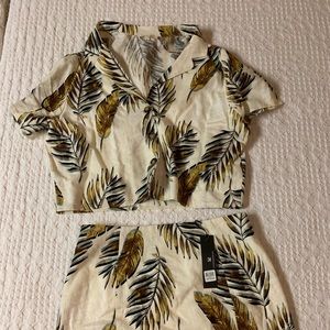 Hawaii shirt and skirt trendy set